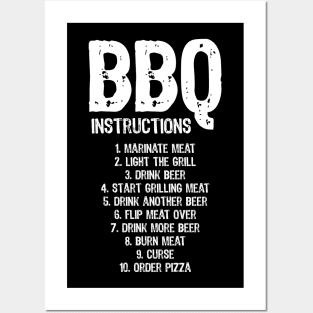 Funny BBQ Instructions Posters and Art